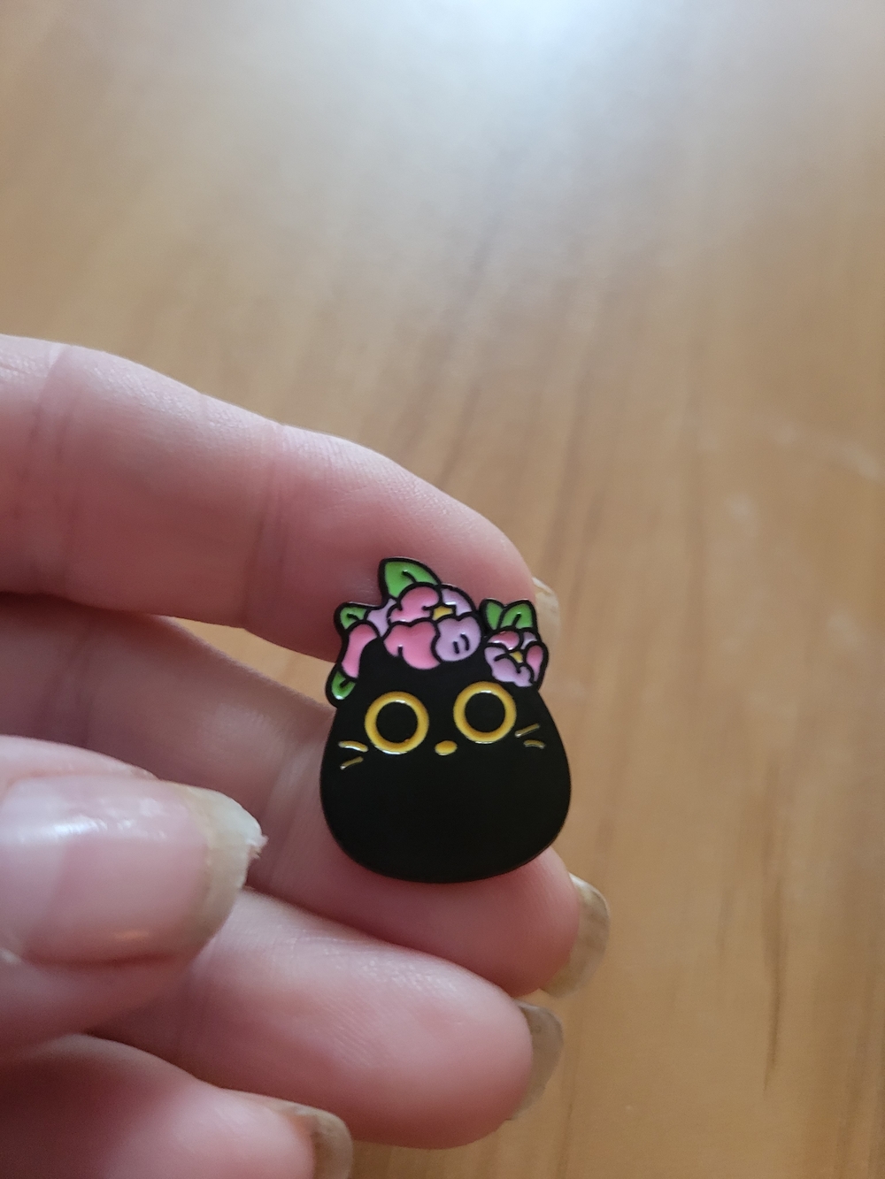 👻BUY 1 GET 1 FREE👻 Black Cat Floral Enamel Pin - Pink Flowers